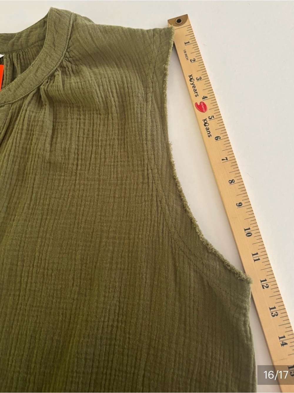 Joe Fresh Women’s Size 1X Olive-Green V-Neck Tank 100% Cotton Casual Top - Picture 14 of 15
